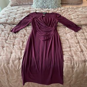 Ralph Lauren Magenta Color Jersey Keyhole Dress
